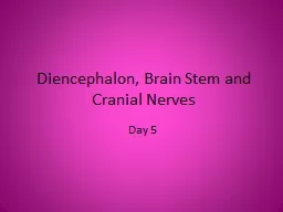 Diencephalon, Brain Stem and Cranial Nerves