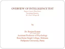 OVERVIEW OF INTELLIGENCE TEST
