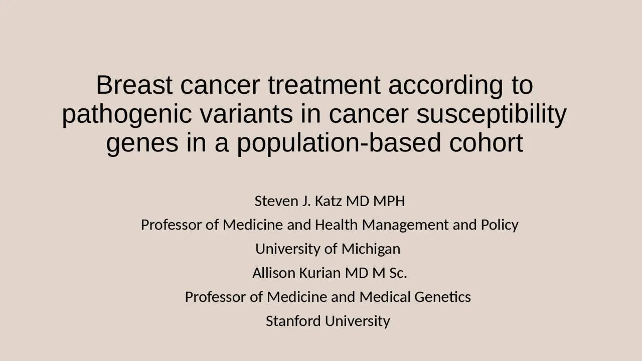 PPT-Breast cancer treatment according to pathogenic variants in cancer susceptibility genes