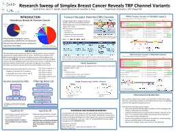Research Sweep of Simplex Breast Cancer Reveals TRP Channel Variants
