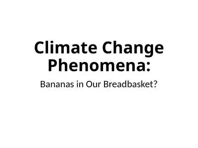 Climate Change Phenomena: