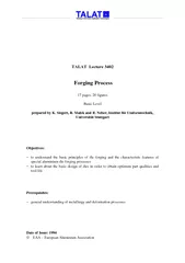 TALAT  Lecture 3402  Forging Process 17 pages, 20 figures Basic Level