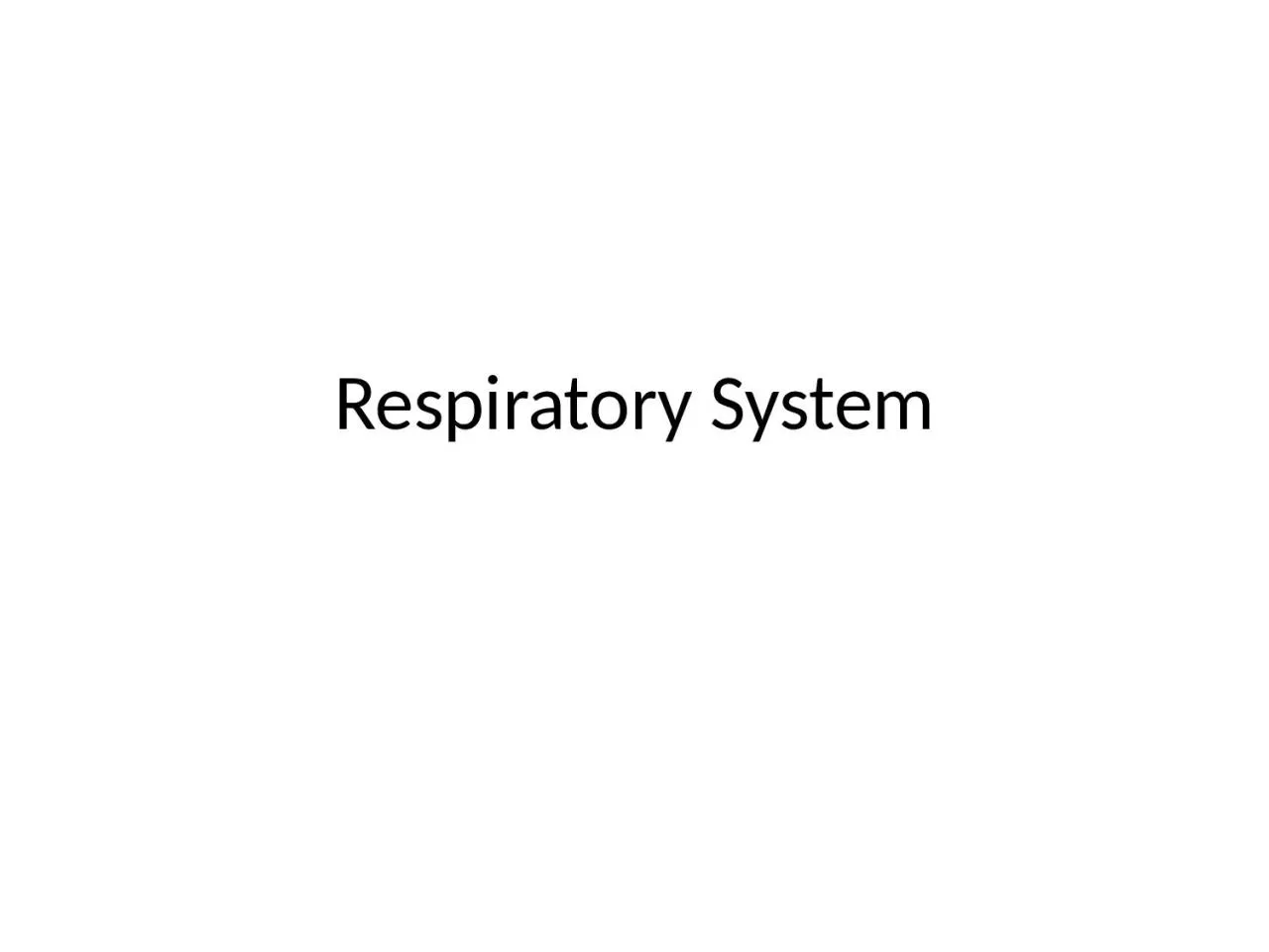 PPT-Respiratory System Respiratory System: Overview