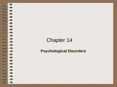 Chapter  14 Psychological Disorders