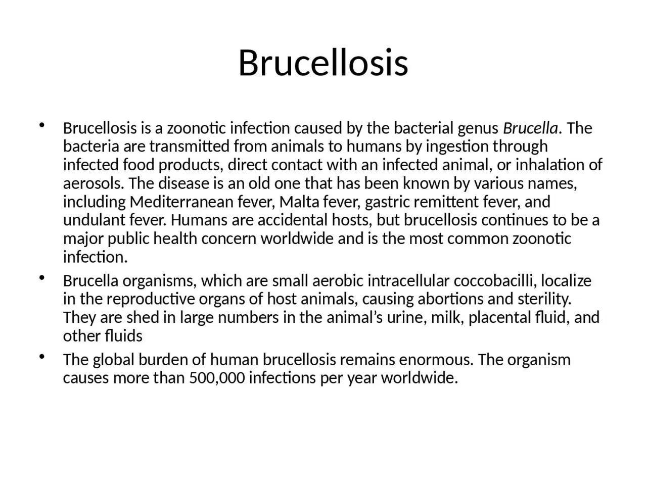 PPT-Brucellosis Brucellosis is a