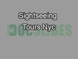 Sightseeing Tours Nyc