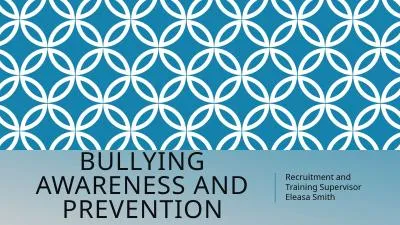 Bullying Awareness and Prevention