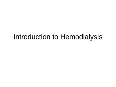 Introduction to Hemodialysis