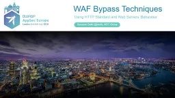 WAF  Bypass Techniques Using HTTP Standard and Web Servers’ Behaviour