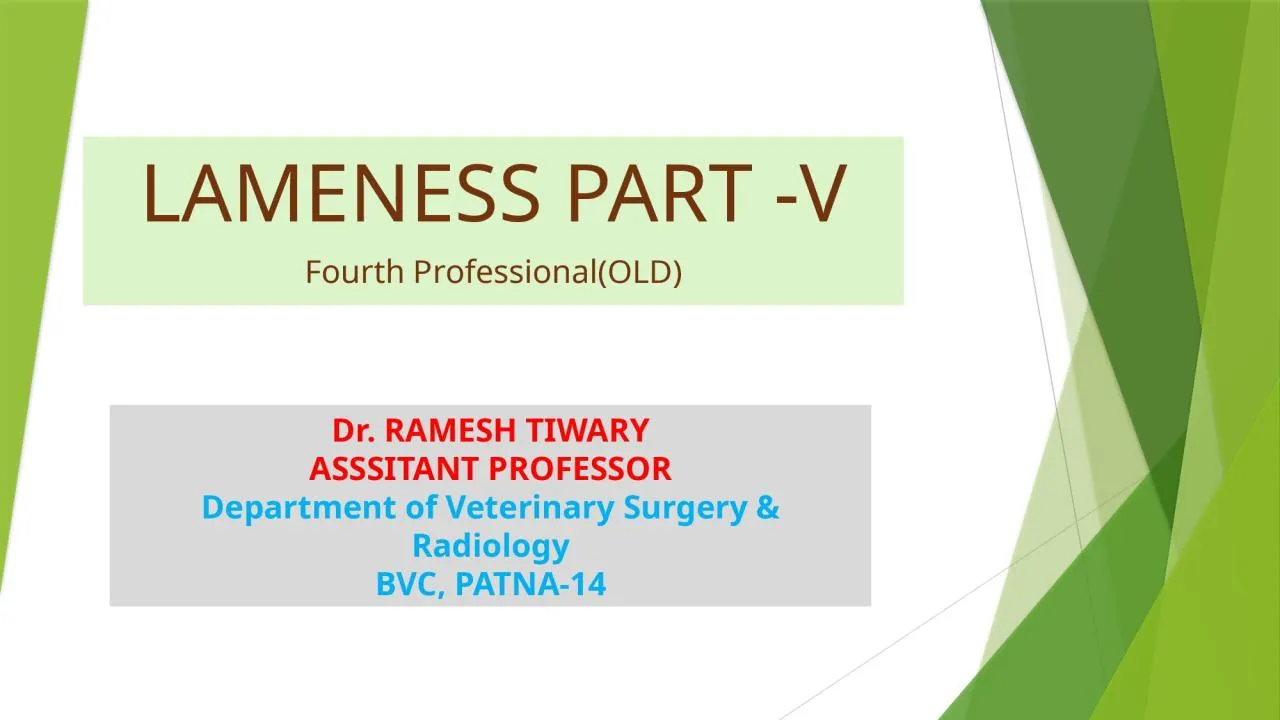 PPT-LAMENESS PART -V Fourth Professional(OLD)