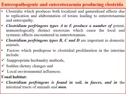 Enteropathogenic   and enterotoxaemia