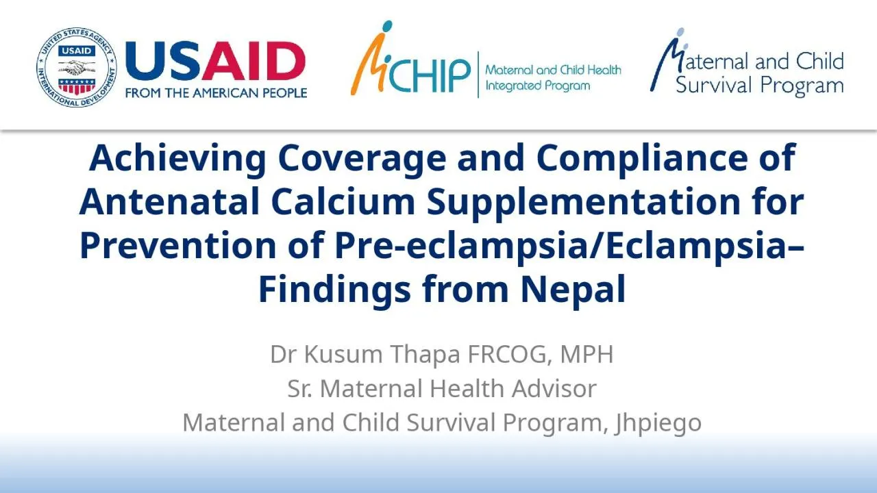 PPT-Dr Kusum Thapa FRCOG, MPH