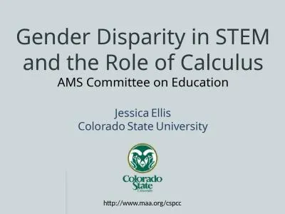 Gender Disparity in  STEM and the Role of Calculus
