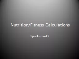 Nutrition/Fitness Calculations