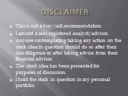 DISCLAIMER This is not a buy/sell recommendation.