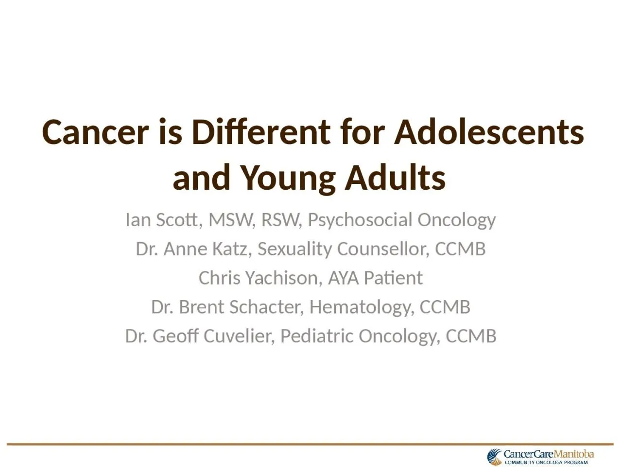 PPT-Cancer is Different for Adolescents and Young Adults