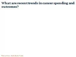 What are recent trends in cancer spending and outcomes?