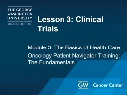 Lesson 3: Clinical Trials