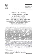 ForgoingLife-SustainingorDeath-ProlongingTherapyinthePediatricICUDenis