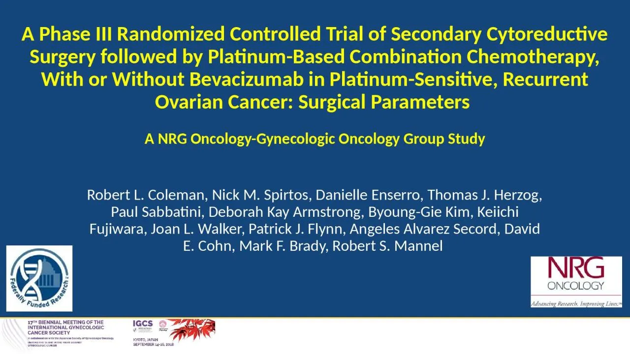 PPT-A Phase III Randomized Controlled Trial of Secondary Cytoreductive Surgery followed by