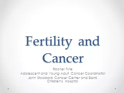Fertility and Cancer Rachel Fyfe