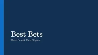 Best Bets  Helen Reay & Kate