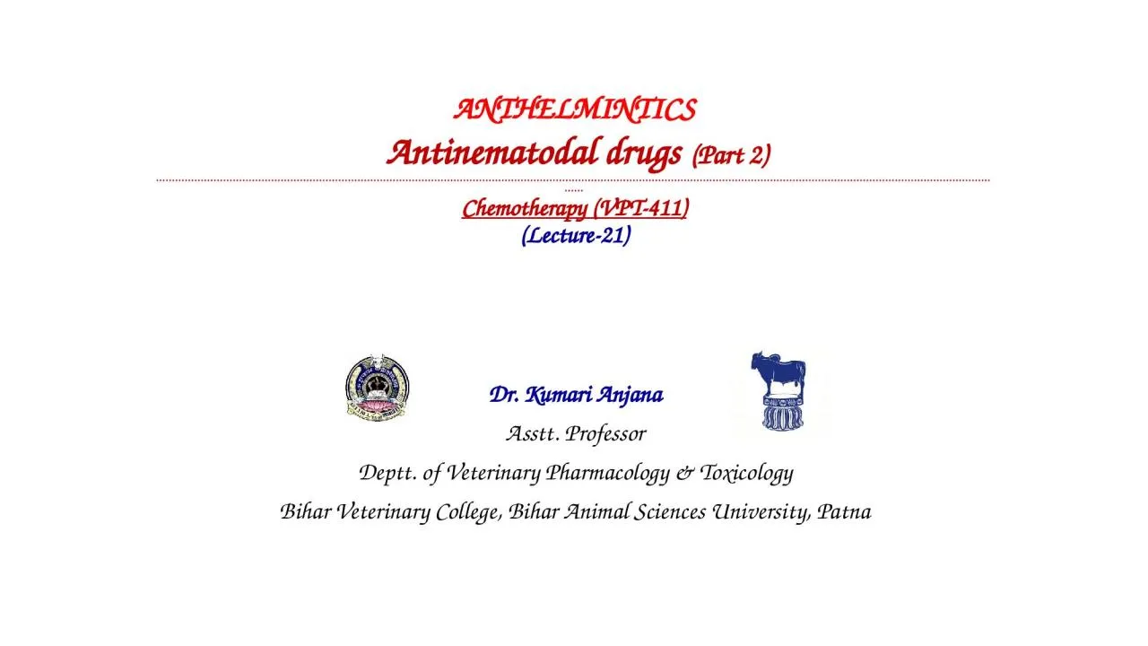 PPT-ANTHELMINTICS Antinematodal