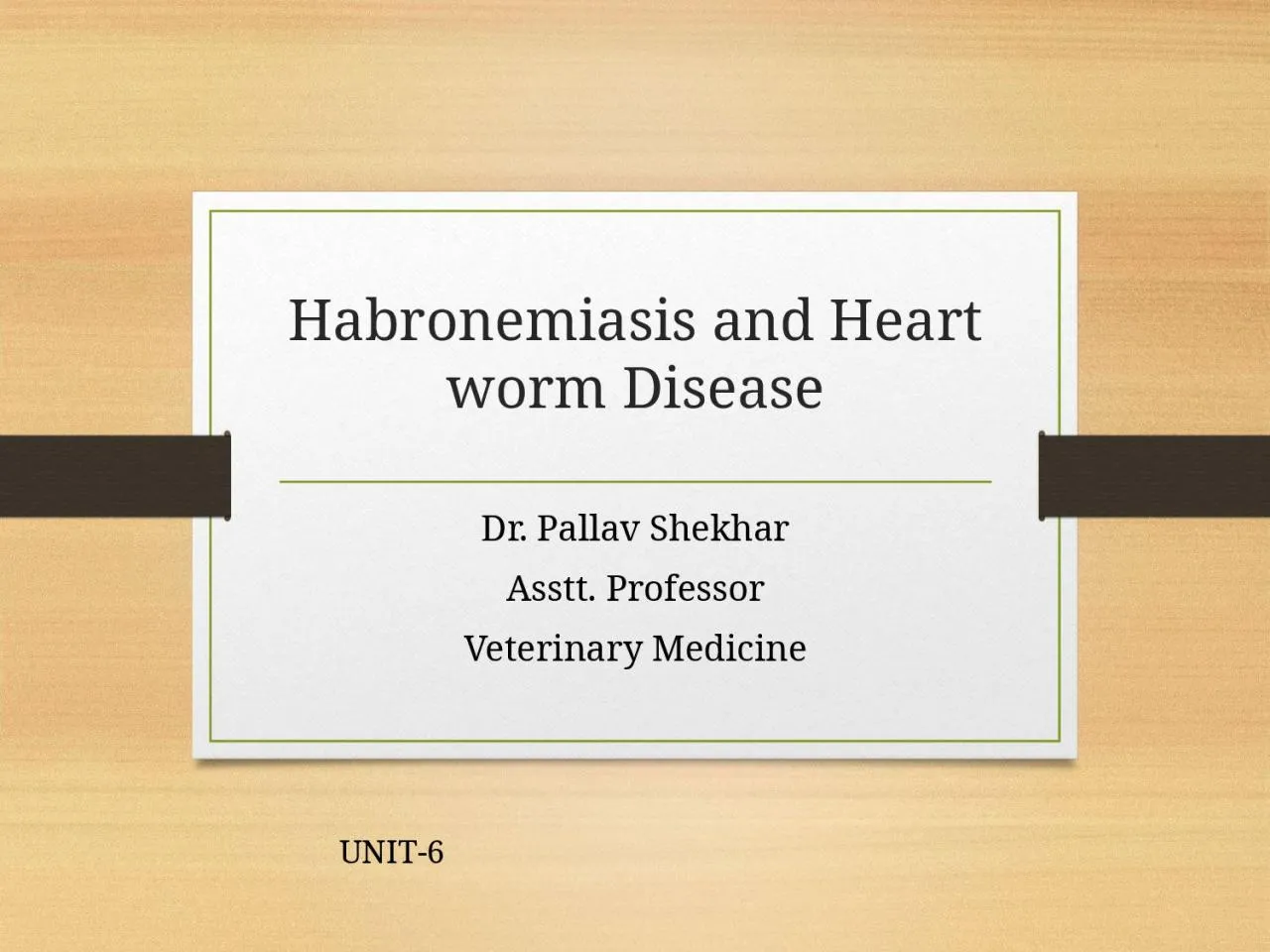 PPT-Habronemiasis and Heart worm Disease