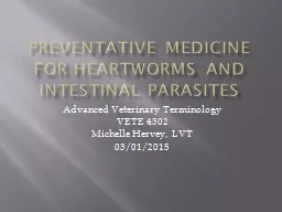 Preventative Medicine for Heartworms and Intestinal Parasites