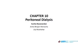 PPT-CHAPTER 10 Peritoneal Dialysis