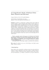 A Comprehensive Study of Software Forks Dates, Reasons and Outcomes