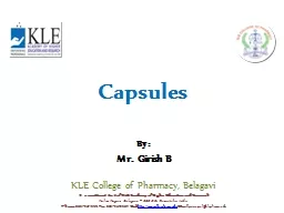 Capsules By:   Mr. Girish B