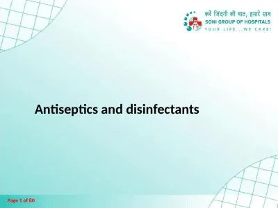 Antiseptics  and disinfectants