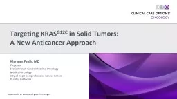 Targeting KRAS G12C  in Solid Tumors