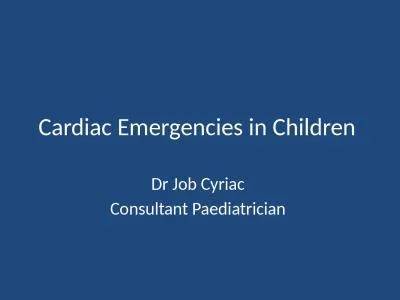 Cardiac Emergencies in Children