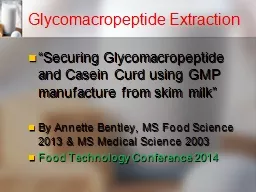 PPT-Glycomacropeptide Extraction