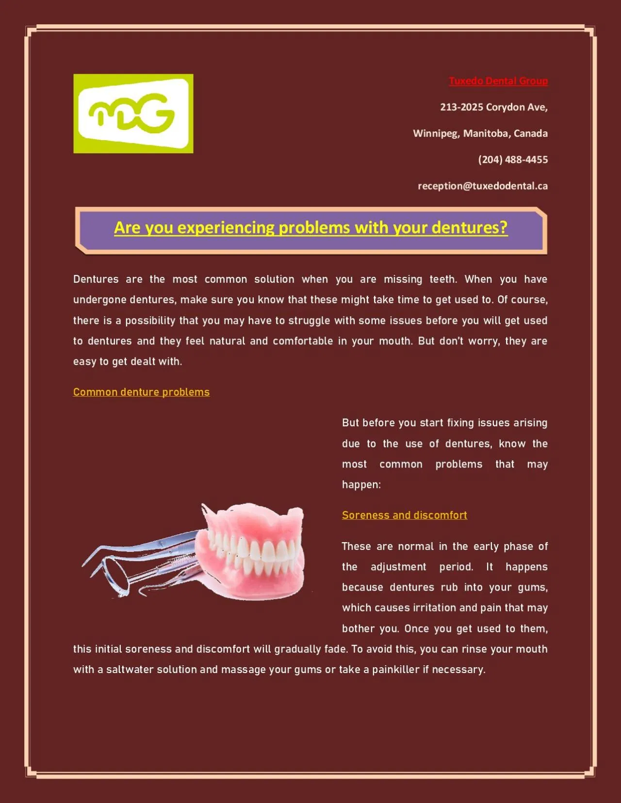 PDF-Are you experiencing problems with your dentures?