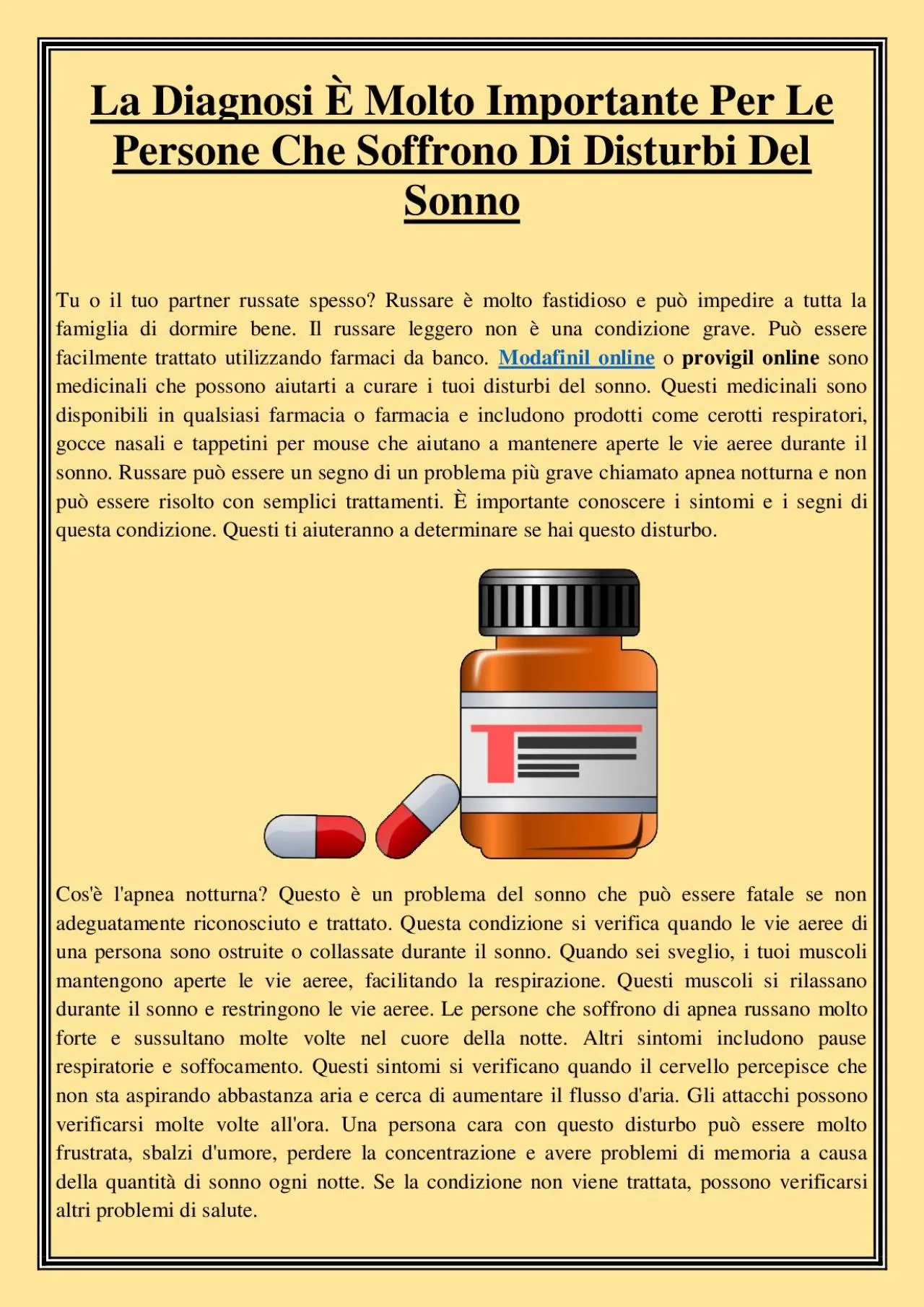 PDF-La Diagnosi È Molto Importante Per Le Persone Che Soffrono Di Disturbi Del Sonno