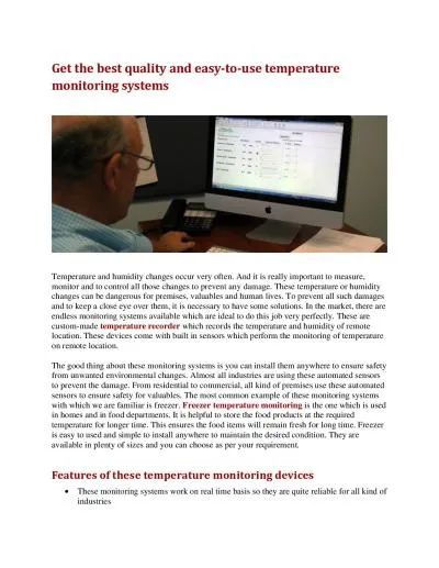 Get the best quality and easy-to-use temperature monitoring systems