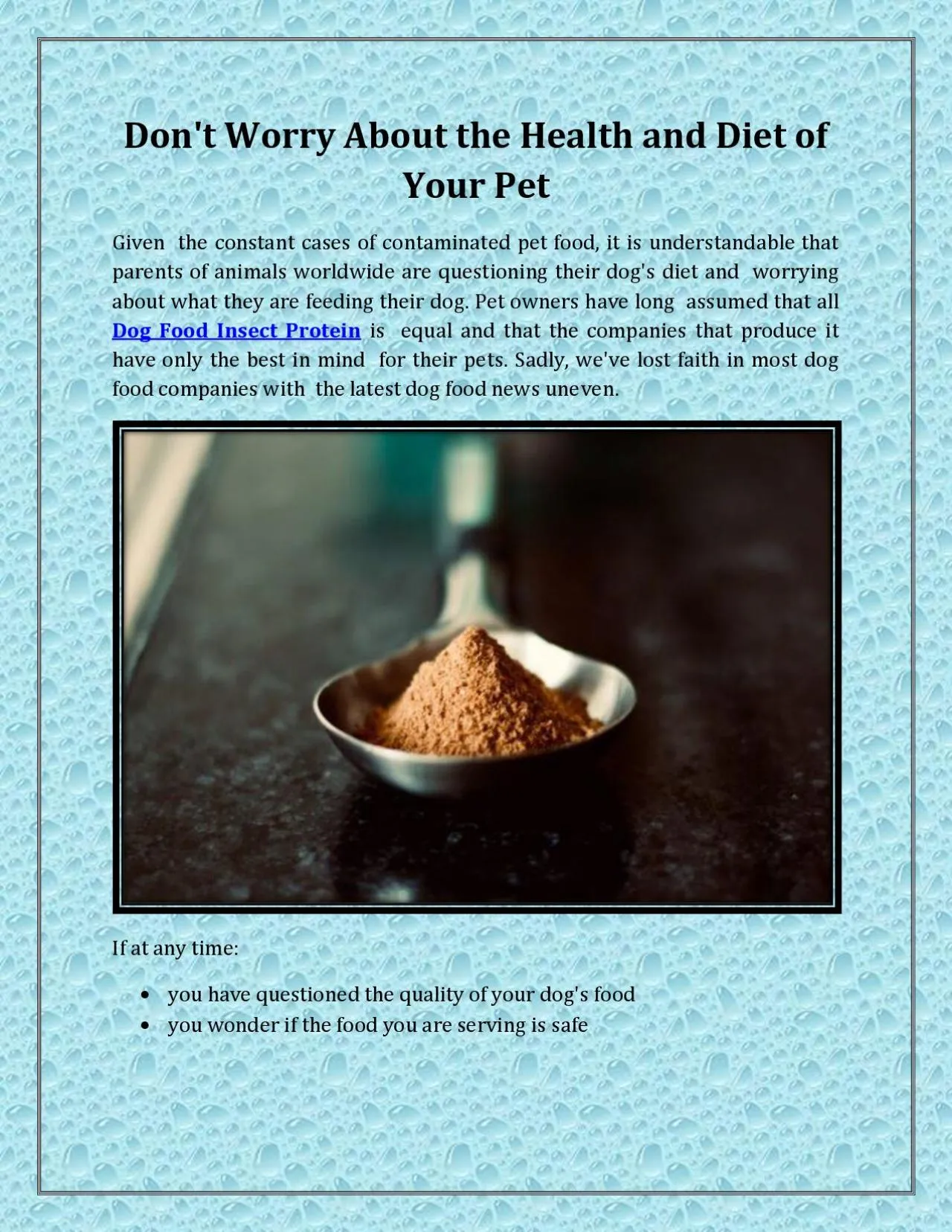 PDF-Don\'t Worry About the Health and Diet of Your Pet.