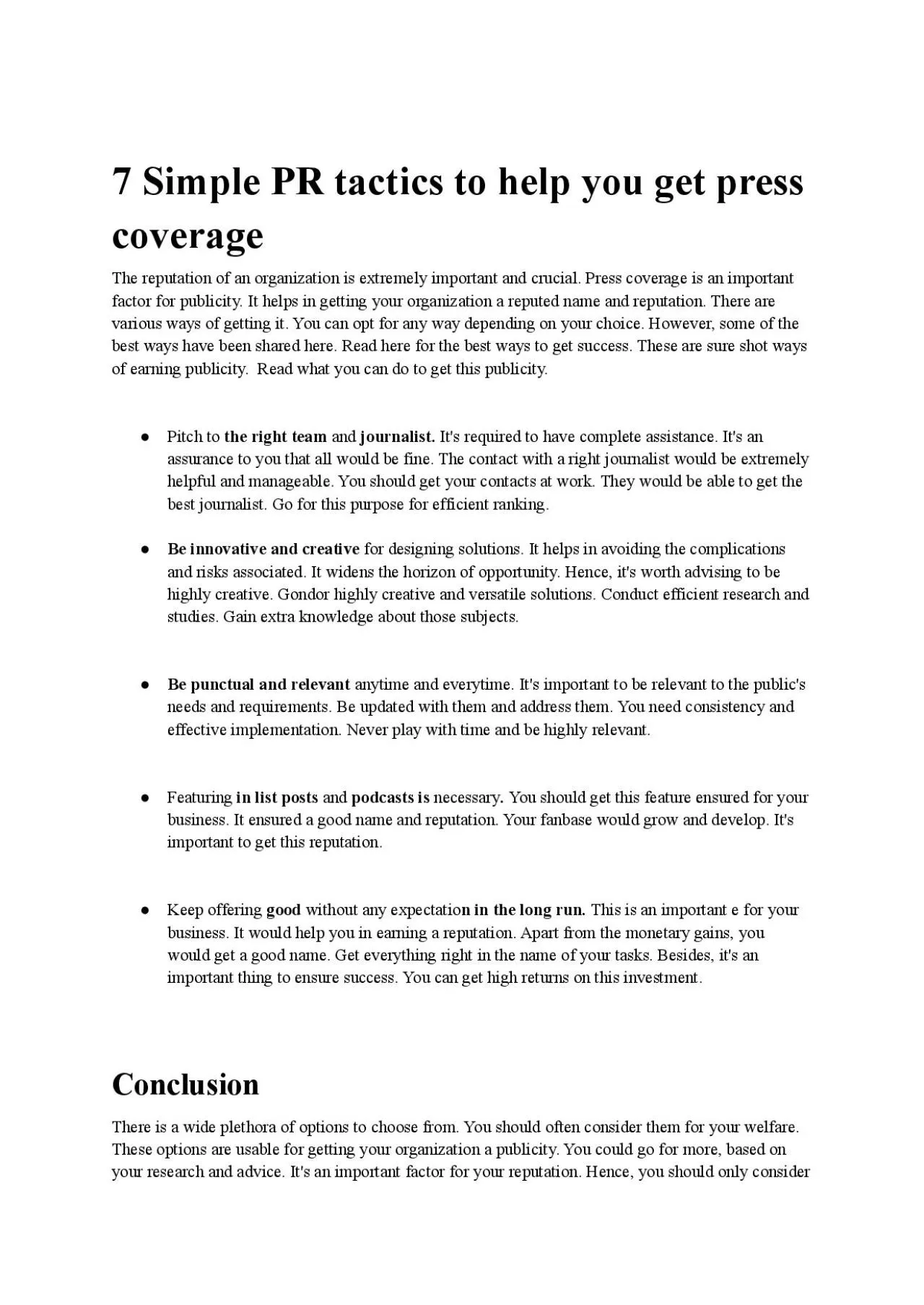 PDF-7 Simple PR tactics to help you get press coverage