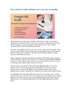 Stay connected to freight auditing services to prevent overspending
