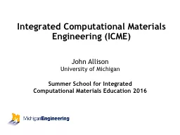 Integrated Computational Materials Engineering (ICME