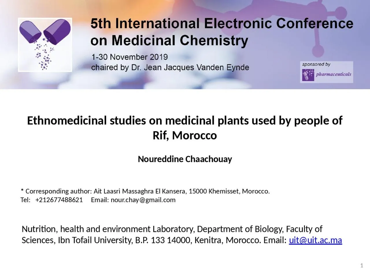 PPT-Ethnomedicinal studies on medicinal plants used by people of Rif, Morocco