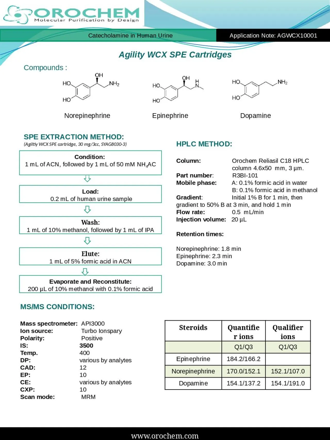 PPT-www.orochem.com Catecholamine in