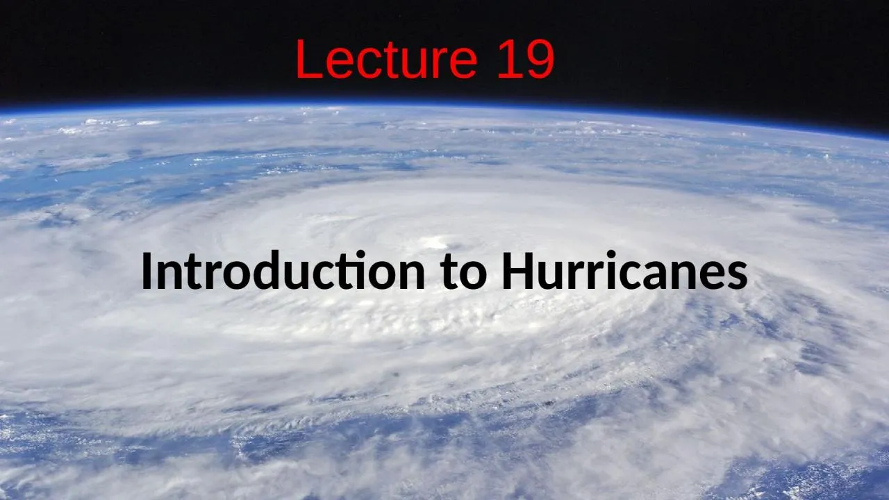 PPT-Introduction to Hurricanes