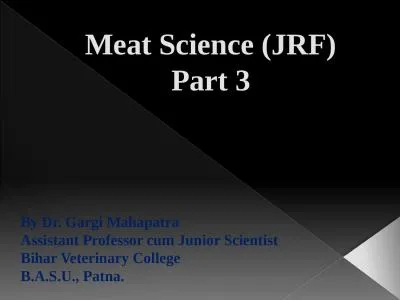 Meat Science (JRF) Part