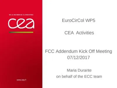 EuroCirCol  WP5  Cea    Activities