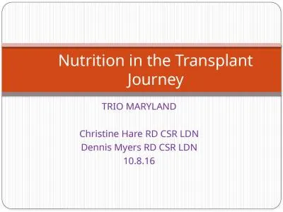 TRIO MARYLAND Christine Hare RD CSR LDN