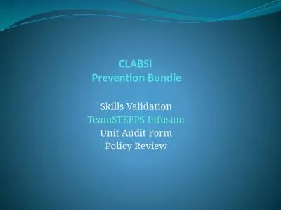 CLABSI  Prevention Bundle